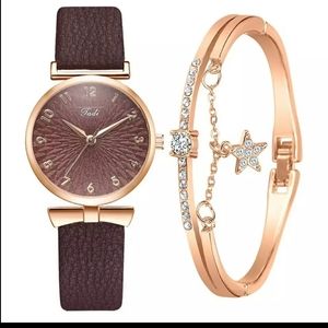 Women Watches Bracelet Set Flowers Ladies Bracelet
